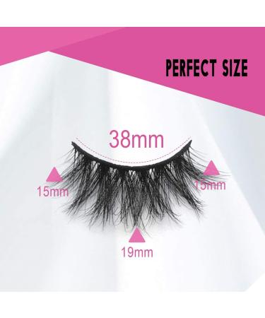 SWINGINGHAIR 3D Mink Eyelashes 19mm - Hand-made Natural False Lashes for Fluffy Volume - 1 Pair - Buy Online on GoSupps.com