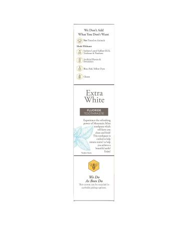 Burt's Bees Extra White Toothpaste Fluoride Toothpaste Natural Flavor Mountain Mint 4.7 oz Pack of 3 - Buy Online on GoSupps.com