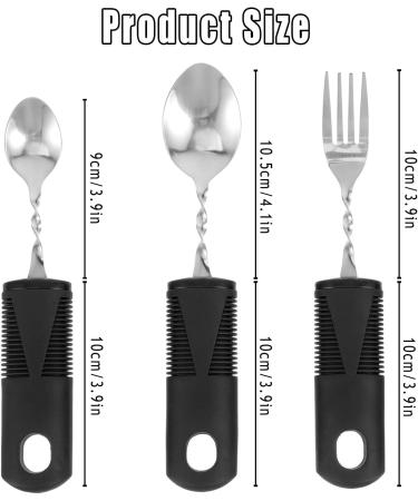 3-Part Stainless Steel Flexible Cutlery Set | Portable Utensils for Disabled & Elderly | Adaptive Eating Solutions - Buy Online on GoSupps.com