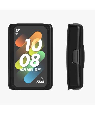 kwmobile Huawei Band 7/Band 6/Honor Band 6 Cover (Set of 2) - Tempered Glass with Plastic Frame - Black/Transparent - Buy Online on GoSupps.com