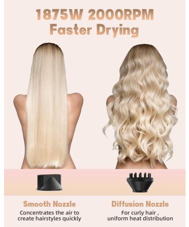 Professional Ceramic Ionic Hair Dryer with Diffuser for Curly Hair - Lightweight Compact 2 Speeds/Heats Cool Air Button - Perfect for Women - Buy Online on GoSupps.com