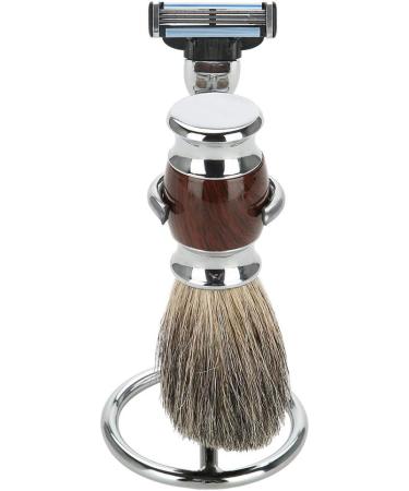 Shaving Brush Stand Stainless Steel Durable Shave Tool Kit 2 in 1 Portable Curved Shaving Brush Manual Razors Stand Holder for Men Home Use Hotel Use(#1) - Buy Online on GoSupps.com
