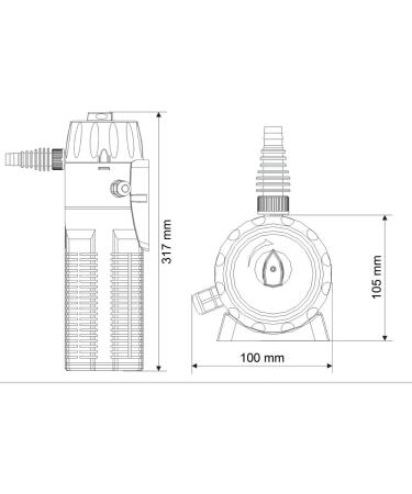 SunSun CUP-609 Aquarium Internal Filter 2000 l/h - 6W Pump & 9W UVC Clarifier with Filter Sponge | Buy Internationally - Buy Online on GoSupps.com