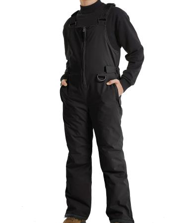Wantdo Boy's Waterproof Ski Bibs 14-16 Black - Insulated Snow Pants for Snowboarding & Outdoor Activities - Buy Online on GoSupps.com
