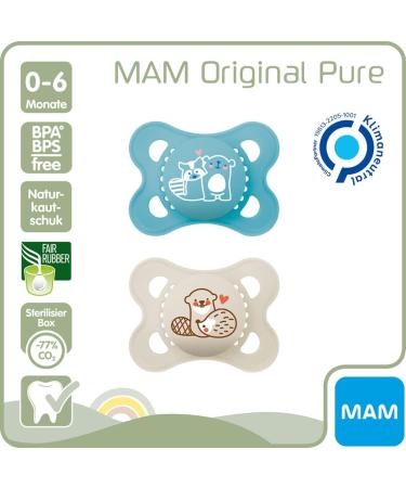 MAM Original Latex Pacifiers 0-6 Months - Set of 4 with Sterilized Transport Boxes | Natural Rubber Baby Soothers - Buy Online on GoSupps.com