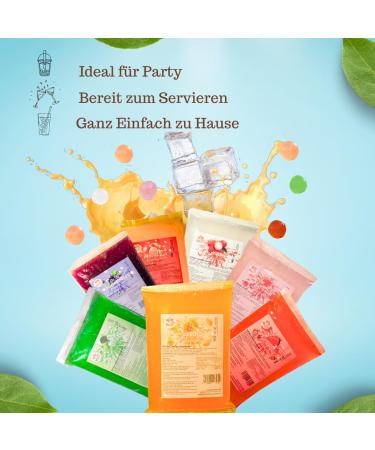 Buy Bubble Tea Popping Boba Mix - 3 x 600g Peach Green Apple & Blueberry - Gluten-Free Fruit Beads for DIY Toppings - Buy Online on GoSupps.com