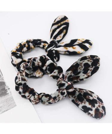 DINPREY Set of 6 Leopard Animal Print Hair Scrunchies - Cheetah Elastic Hair Bands for Women - Buy Online on GoSupps.com
