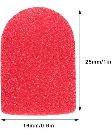 Nail Art Sanding Cap Set - Manicure Pedicure Tool for Home Salon (Red) - 16 x 25mm - Buy Online on GoSupps.com