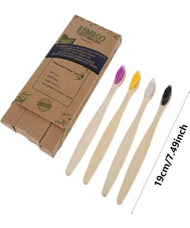 Buy Bamboo Soft Bristle Toothbrush - Travel Ready Charcoal Bristles 4 Colors | Eco-Friendly Oral Care - Buy Online on GoSupps.com