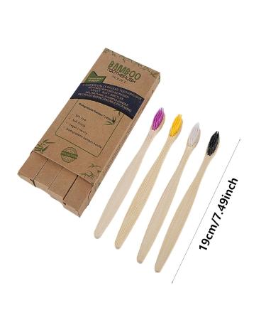 Eco-Friendly Bamboo Toothbrushes with Charcoal Bristles | Travel Toothbrush in 4 Colors for Men & Adults - Buy Online on GoSupps.com