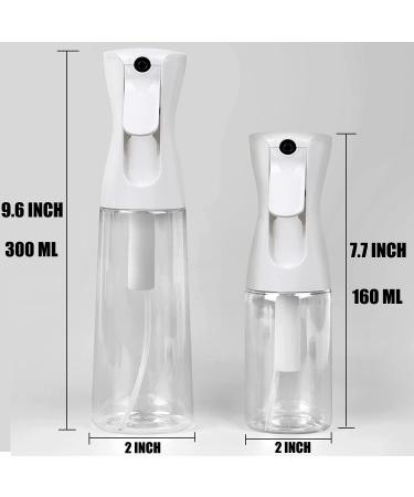 2 Pack Clear Hair Spray Bottles - Fine Mist Continuous Spray for Hairstyling, Cleaning, Plants, and Skin Care - 5.4oz and 10oz - Buy Online on GoSupps.com