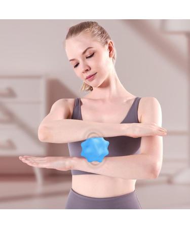 Buy Print Massage Balls | Yoga Roller Balls for Muscle Tension & Plantar Fasciitis Relief | Myofascial & Foot Reflex Zone Massage Device - Blue - Buy Online on GoSupps.com