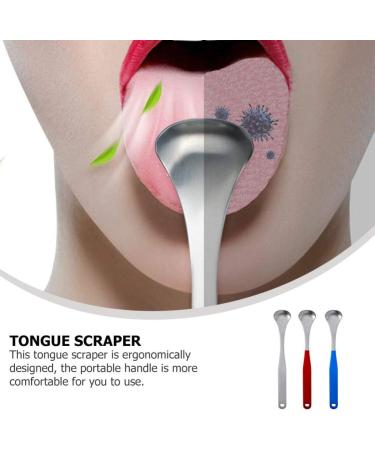 Healifty Adults Tongue Scraper 3pcs - Metal Tongue Cleaner for Bad Breath - Oral Care Beauty Tools - Buy Online on GoSupps.com