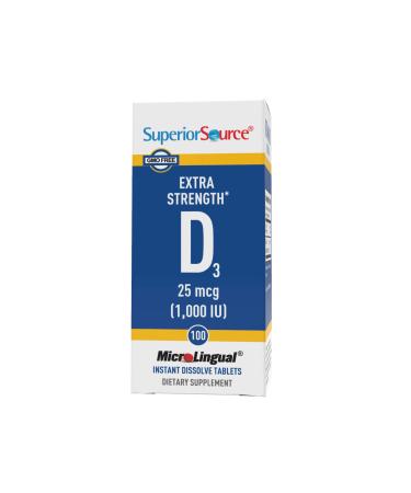 Superior Source Extra Strength Vitamin D3 25 mcg (1000 IU) 100 MicroLingual Instant Dissolve Tablets