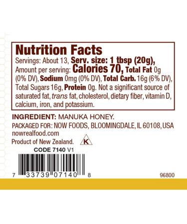 Now Foods Manuka Honey MGO 250 - 8.8 oz (250g) | Raw, Pure & Natural - Buy Online on GoSupps.com