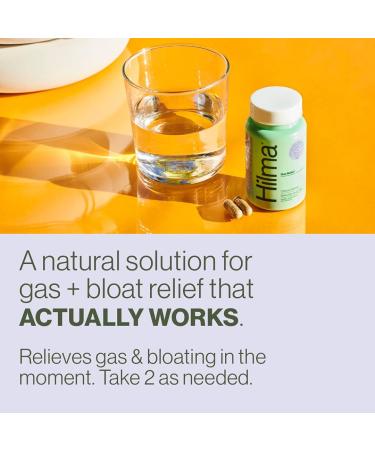 Hilma Natural Gas & Bloat Relief | Clinically Proven Peppermint Fennel & Lemon Balm - Doctor-Formulated Organic - 28 Capsules - Fast International Shipping - Buy Online on GoSupps.com