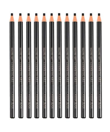 12Pcs Black Waterproof Eyebrow Pencils for Tattoo and Contouring, Tattoo and Makeup