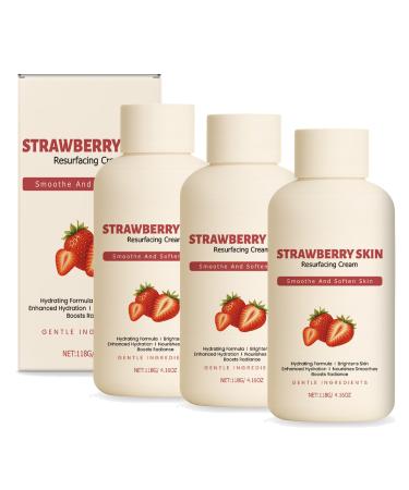 Yoelau Strawberry Resurfacing Cream - Moisturizing body care smooths uneven skin texture reduces the appearance of cellulite - Moisturizing and exfoliating treatment - Firms and tones (3)