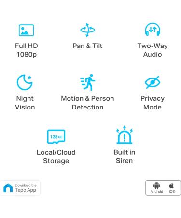 TP-Link Tapo Pan/Tilt Security Camera 1080P with Motion Detection, 2-Way Audio, Night Vision - Works with Alexa & Google Home (Tapo C200) - Buy Online on GoSupps.com