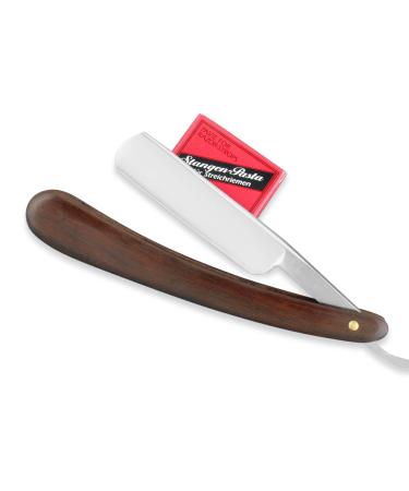 Set of straight razors hollow ground + wooden handle with grinding paste from Solingen 2-piece