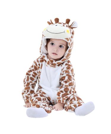 Doladola Unisex Baby Spring Autumn Animal Romper Baby Boys Girls Flannel One Piece Pyjamas 2 5-3 5 Years Giraffe