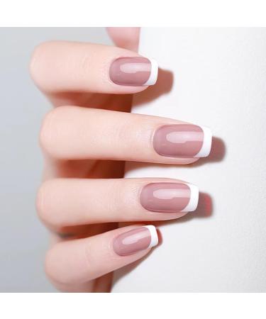 SHIYUAN 18 Stickers Semi Cured Gel Nails Strips French Style Gel Nail Stickers Made of Real Gel Nail Polish for Weddings Graduations Fashion Parties - Buy Online on GoSupps.com