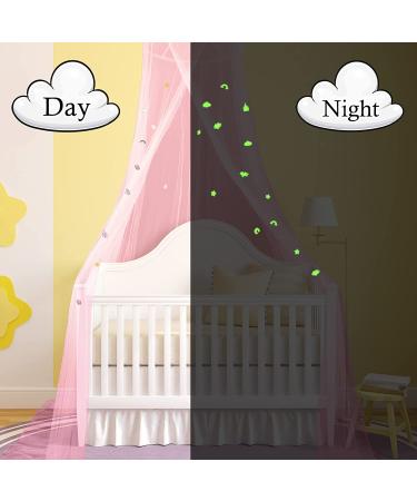 Glow in The Dark Unicorn Bed Canopy - Pink Fluorescent Mosquito Net for Girls Bedroom, Kids & Babies - Buy Online on GoSupps.com