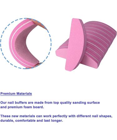20 PCs Pink Nail Buffers | Double Sided 100/180 Grit Buffer Blocks | Portable Washable Sanding File Arc Shape - Buy Online on GoSupps.com