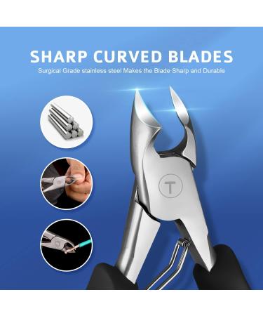 Kaasage Podiatrist Toenail Clippers for Thick Nails - Surgical Stainless Steel, Sharp Curved Blades, Anti-Slip Handle - Professional Nail Cutter for Men, Women, Seniors - Modern Design - Buy Online on GoSupps.com