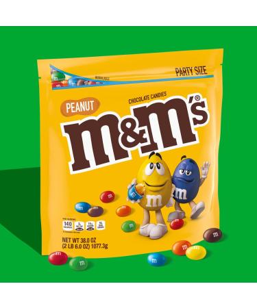 M&M'S Peanut Chocolate Candy 38oz Party Size Bag - Yellow - Buy Online on GoSupps.com