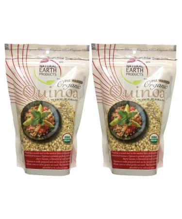 Quinoa White Whole Grain Raw Organic - Pre Washed - Protein, Fiber & Iron - Rice & Pasta Substitute - Gluten Free - Kosher for Passover - 12 Oz Resealable Bag (2-Pack)