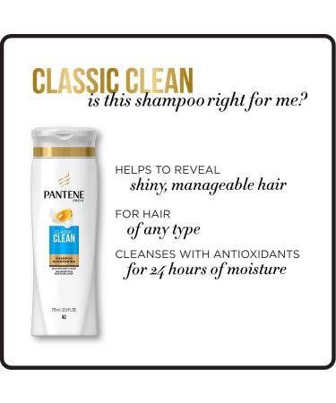 Pantene Pro-V Classic Clean Shampoo 12.6 Fl Oz - Pack of 2 | Gentle Cleansing Formula - Buy Online on GoSupps.com