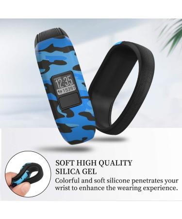 Vozehui Silicone Bands Compatible with Garmin Vivofit 3/Vivofit JR/Vivofit JR 2   Soft Silicone Replacement Sport Wristbands for Kids Boys Girls Small Large Blue Camo Small - Buy Online on GoSupps.com