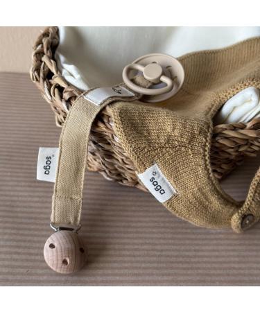Saga Copenhagen Pacifier Chain Pala (Honey) | 100% Organic & Sustainable | GOTS-Certified | International Shipping - Buy Online on GoSupps.com