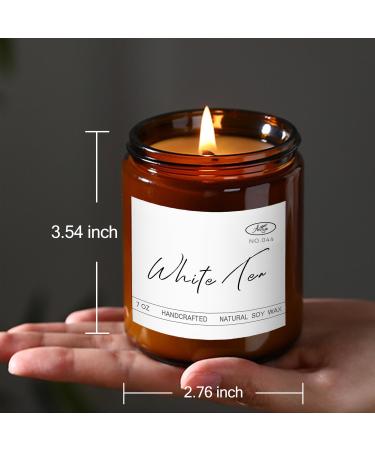 Organic White Tea Scented Candle - Hand-Poured Soy Wax Candle | Ideal Gifts for Women Men Families & Friends - Perfect for Birthdays Holidays & Relaxation (7oz - Buy Online on GoSupps.com