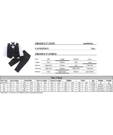 AmzBarley Baby Boys Gentlemans Outfit Suit | Kids Tuxedo Rompers | Black | 3-4 Years - Buy Online on GoSupps.com