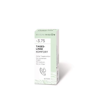 Magnivision daily lenses Comfort 8 pieces of soft contact lenses for -3.75 dpt. Contact lens with hyaluron and UV filter for sensitive eyes without preservatives