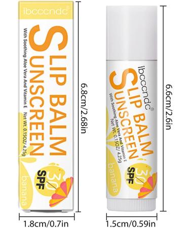 Sunscreen Lip Balm | Hydrating Bum Sun Lip Balm SPF30 - Travel Size Sunscreen for Lips Soothes and Moisturizes Lips Sun Protection Lip Care Vesone #1 Banana Flavor - Buy Online on GoSupps.com