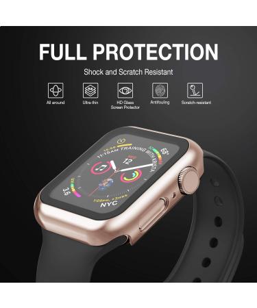 Apple Watch Case for Apple Watch 38MM Series 3/2/1/ with Built-in Tempered Glass Screen Protector All-Around Ultra-Thin Bumper Full Cover Hard PC Protective Case for iWatch rose gold For Series 3/2/1 38mm - Buy Online on GoSupps.com