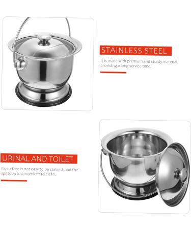 Stainless Steel Urine Bucket Portable Toilet Car Urinals for Men Urinals for Women Bedpans Pee Bottle Child Potty Urine Pot Night Pee Holder Covered Children Spittoon Bed Pan Chew - Buy Online on GoSupps.com