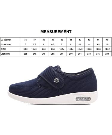 youyun Womens Diabetic Walking Shoes | Comfort for Seniors | Swollen Feet Edema 9-9.5 Wide Blue - Buy Online on GoSupps.com