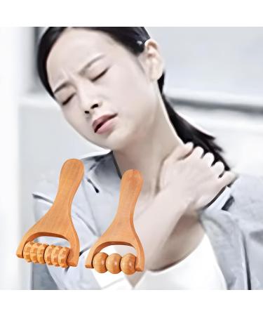 2-Piece Wooden Massage Roller Set | Trigger Point Roller for Body & Facial Massage | Anti-Cellulite Tool for Gua Sha & Scraping - Buy Online on GoSupps.com