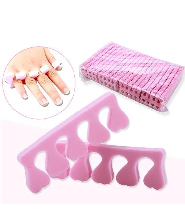 100 Pairs Soft Toe Separators Anti-Scratch Sponge Pedicure Bulk Nail Art Stretcher - Pink - Buy Online on GoSupps.com