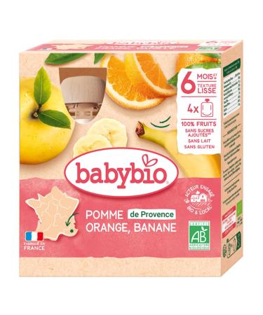 Babybio - Organic Apple Gourds from Nouvelle-Aquitaine/Orange/Banana - From 6 months - 360g