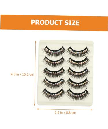 FRCOLOR Volume Cat Eye 10 Pairs Diamond False Eyelashes False Eyelashes Dramatic Glitter Manga Lashes False Lash Lashes Eyelash Chemical Fiber Hard Stem Dense Decorate Rhinestone - Buy Online on GoSupps.com