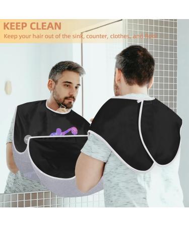 Slam Dunk Decor Beard Apron | Non-Stick Beard Hair Catcher Bib for Men | Soft Fabric with Suction Hooks - Black - Buy Online on GoSupps.com