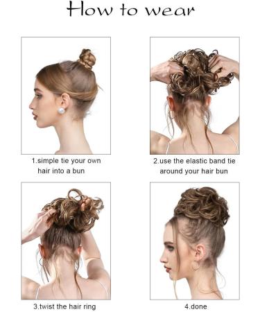 SARLA 2PCS Synthetic Messy Hair Bun Scrunchies in Platinum Blonde - Updo Hair Extensions for Women and Girls - Buy Online on GoSupps.com