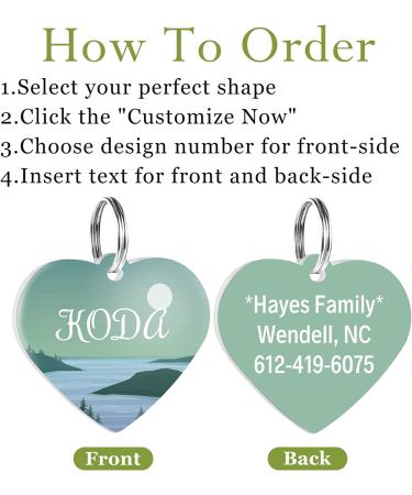 Natiform Adventure Dog Tag - Personalised Pet ID Tag with Glow in The Dark Silencer - Custom Text - Double Sided Pet Tag (Heart Style 1) - Buy Online on GoSupps.com