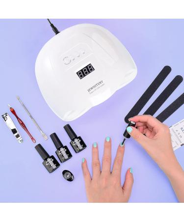 JEWHITENY 120W UV LED Nail Lamp for Quick Gel Polish Curing - 36 Light Beads, Digital Display, 4 Timer Settings - Automatic Sensor for Home & Salon - Buy Online on GoSupps.com