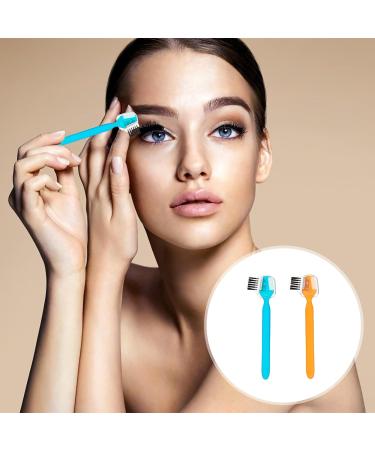 Lurrose Eyebrow Cutter Set - 6 Stainless Steel Razors for Women | Face Hair Remover & Travel-Friendly Shaving Tools in Blue & Orange - Buy Online on GoSupps.com